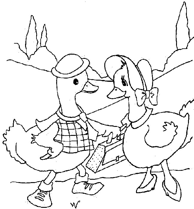 coloriage monsieur et madame canard